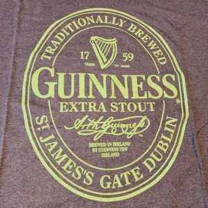 Guinness Graphic Tee Dark Grey Logo Short Sleeve - Size XXL